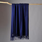 CUDDLE DREAMS Premium Cashmere Throw Blanket with Fringe, Luxuriously Soft (Navy)