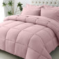 JOLLYVOGUE Full Comforter Set, Ultra-Soft Bed in a Bag Full Size 7 Pieces, Oeko-TEX Certified Bedding Set with Down Alternative Comforter, Sheets, Pillowcases & Shams, Camio Pink