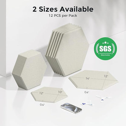 Self-Adhesive Acoustic Panels [390 lbs/yd³ Ultra-High Density], 2nd Generation Sound Absorbing Panel, Professional Level Sound Panel, Polyester Soundproof Foam [Size L, Light Camel]