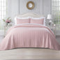 KASENTEX Oversized Queen Quilt Set 102"x106" – Soft Washed 3-Layer Lightweight Bedspread, Minimalist Nordic Design, All-Season Spring & Summer Quilt Set (1 Quilt + 2 Pillow Shams), Blush Pink