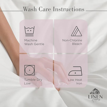 Linen Home 100% Cotton Percale Sheets Queen Size,Mauve Lavender, Deep Pocket, 4 Pieces Set - 1 Flat, 1 Deep Pocket Fitted Sheet and 2 Pillowcases, Crisp Cool and Strong Bed Linen