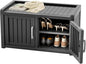 ROJIK Shoe Cabinet Waterproof UV-Resistant,Storage Bench Indoor Outdoor with Adjustable Shelves,for Entryway Bedroom,Hallway,Living Room(Double Door,Black)
