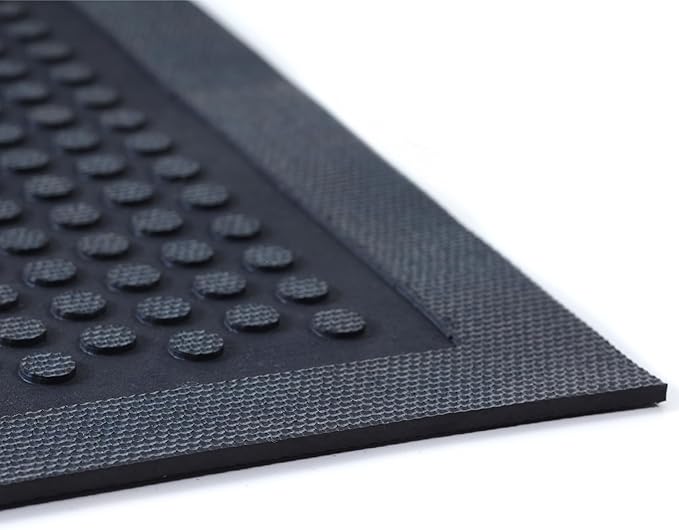 Guardian Easy Step Scraper 4X6 (45in x 69in) Indoor/Outdoor, Heavy-Duty, Solid Rubber Floor Mat,Black