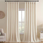 Joydeco Velvet Curtains White Blackout Curtains Thermal Insulated 108 inches Long Window Curtains Soft Room Darkening Drapes for Bedroom Living Room Elegant Rod Pocket 2 Panels Cream White