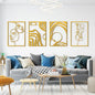 Art3d Metal Wall Art, Set of 4 Black Wall Decor for Living Room Bedroom Hallway Dining Room, Line Art Wall Décor, Life and Romance Story theme Minimalist Wall Art Style