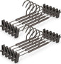 VWV 10-Pack Adjustable Women's Skirt and Pants Hangers, Durable, Space-Saving, Suitable for Jeans, Shorts, Underwear, Sports Bras (Matte Gunmetal)