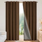 Joydeco Linen Blackout Curtains for Bedroom - 100% Light Blocking 1 Panels, Cappuccino Drapes 100" W x 84" L, Thermal Insulated Room Darkening Curtains for Living Room, Rod Pocket & Back Tabs
