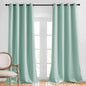 NICETOWN Insulated Curtains Blackout Draperies - Window Treatment Seafoam Green Blackout Eyelet Top Curtains/Panels for Bedroom/Living Room Window, 95 inches Long, 2 Panel Set