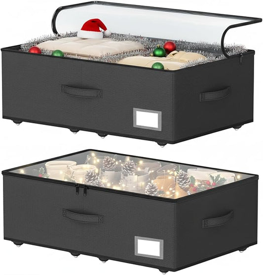 Underbed Storage Bins With Wheels, No Assemble Required 10 inches Height Large Capacity Rolling Underbed Shoe Storage Containers，Dorm Underbed Storage Drawers
