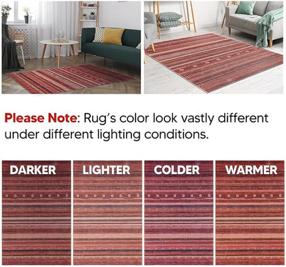 Keen Home Design 9x12 Rug - Machine Washable Area Rug with Non-Slip Backing, Ideal for Living Room, Dining Room, Bedroom - Vintage, Easy Clean, Durable, Low Pile Rug - (9' x 12')