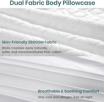 Extra Long Body Pillow Memory Foam 180x50cm – Firm King Size Body Pillows for Adults – with Cooling Cover 20 x 70 inches