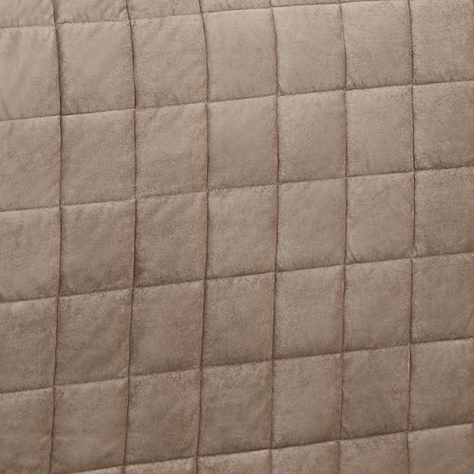 Touch of Class Camden Luxury Bedding | Neutral Sand Color | Grande Fitted Bedspread | Faux Suede Box Quilted Design | Designed 3 Piece Set Includes Cal King Bedspread and 2 King Shams