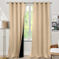 BGment Thermal Insulated 100% Blackout Curtains for Bedroom with Black Liner, Double Layer Full Room Darkening Noise Reducing Grommet Curtain (55 x 96 Inch, Beige, 2 Panels)