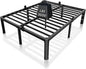 ROIL 14 inch King Size Bed Frame Metal Platform No Box Spring Needed with Headboard Hole Round Corner Legs Mattress Stoppers Retainers 3500LBS Heavy Duty Steel Slats Noise-Free