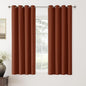 ChrisDowa 100% Blackout Terracotta Solid Curtains 63 Inches Long 2 Panels for Bedroom Living Room,Farmhouse Room Darkening Thermal Insulated Soundproof Grommet Top Window Treatment Drapes,52x63