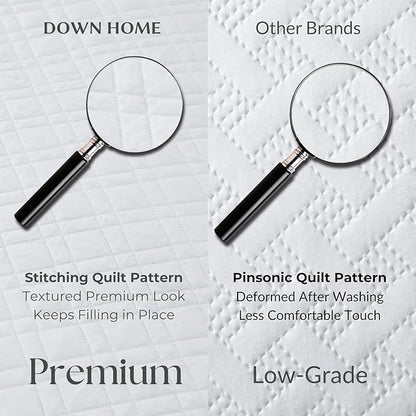 Cali King Quilt Set with Shams Lightweight Quilted Bedspread Coverlet Thin Comforter Bed Cover Vintage Washed Quilted Blanket for All Season, Brushed Microfiber Diamond Stitching, White, 111"x92"