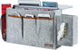 Bedside Caddy, Large Size Bedside Storage Organizer Bedside Organizer Caddy for Magazine Remotes Phone (13.4'' x 18.1'' Tissue box holder, Light Grey)