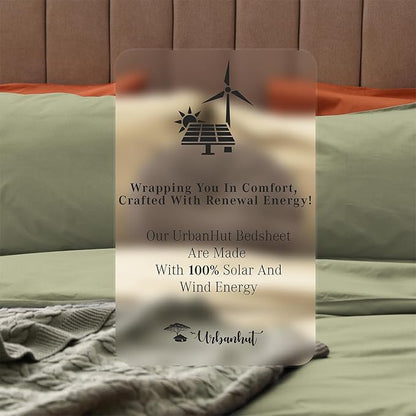 URBANHUT 800 Thread Count 100% Cotton King Size Sheets, Luxury 4 Piece King Bedsheets, Hotel Sheets Sateen Finish - Better Than Egyptian, 16" Elasticized Deep Pocket - Sage