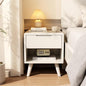 Solid Wood Nightstand White Night Stand with Drawers Mid Century Modern Nightstand with Storage,Wood Night Stand,Small Bedside Table for Bedroom,Living Room,Office,White Bedside Table