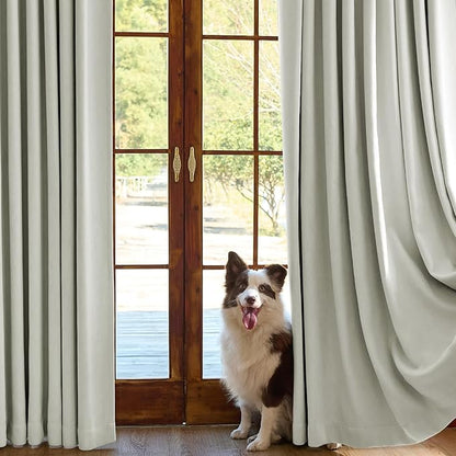jinchan Chenille Blackout Curtains 108 Inches Long Light Grey Thermal Insulated Curtains for Living Room Bedroom 2 Panels Noise Reducing Drapes Back Tab Full Privacy Window Curtains 50x108 Inch