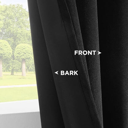 Joydeco Black Velvet Curtains 84 Inches Long, Blackout Grommet Luxury Curtain 2 Panels, Insulated Thermal Privacy Room Darkening Velvet Drapes for Bedroom Living Room (52Wx84L)