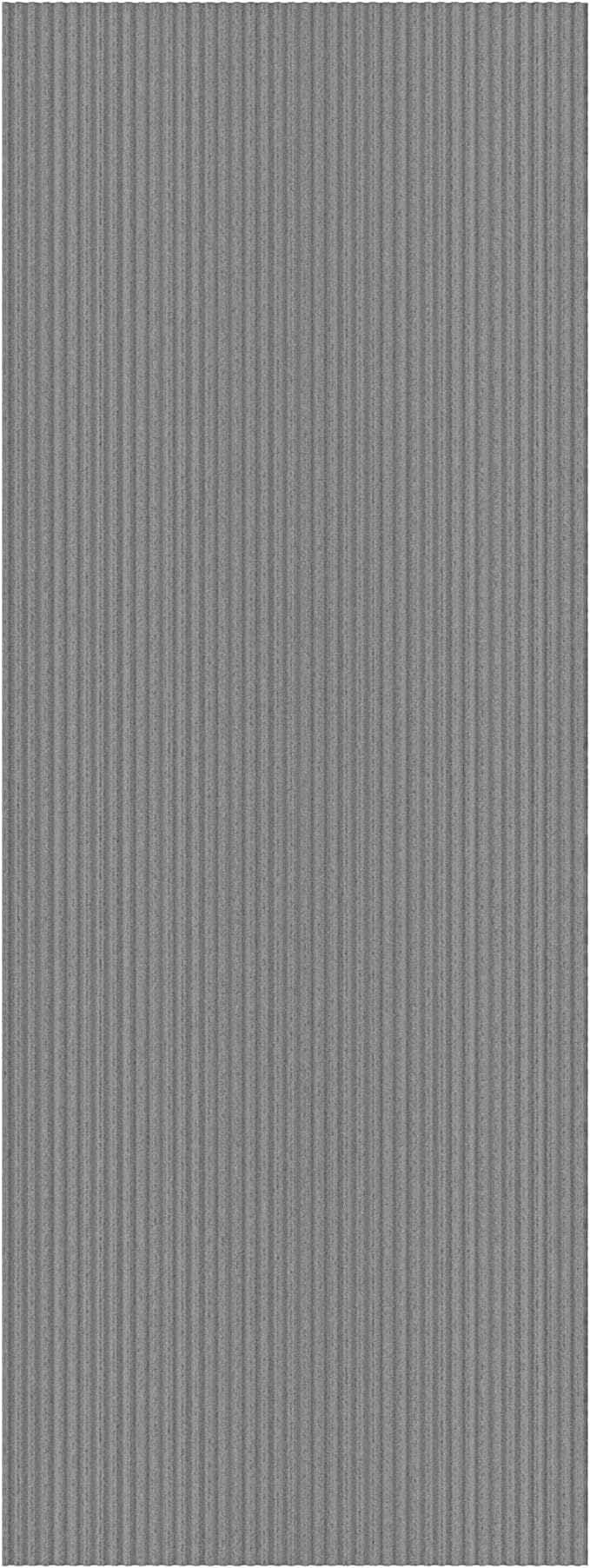 Ottomanson 2'7" x 17' Hallway Runner with Scraper Pile - Extra Durable Non-Slip Rug Mat for Indoor & Outdoor Use - Ideal for Kitchen, Entryway & Garage - High-Traffic Carpet, Gray