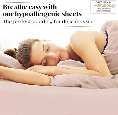 Luxury Bamboo Market | King Size Bed Sheet Set | 100% Viscose Made from Bamboo | Organically Grown | Ultra Soft | Cooling Sheets for Hot Sleepers | 17" Deep Pocket [Vintage Pink]