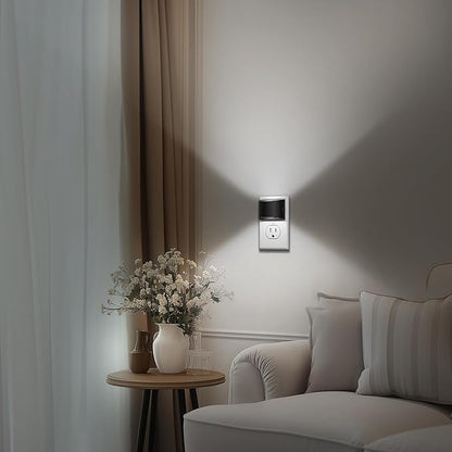 DORESshop LED Night Light[4 Pack], Night Lights Plug into Wall, 3 Level Brightness Adjustable Plug in Night Light, Dusk to Dawn Sensor, Nightlights for Adults, Bedroom, Bathroom, Hallway, 5000K
