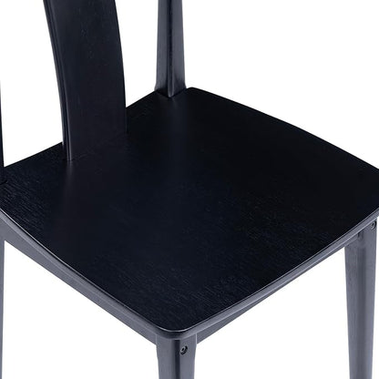 Mid Century Modern Kitchen Chairs Set of 4, Wooden Dining Room Chairs Wishbone Chair with Curved Back Armless Accent Chair for Living Room Restaurant, Black
