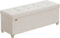 SONGMICS Storage Ottoman Bench, Folding Storage Chest, 15 x 43.3 x 15.7 Inches, Foot Rest Stool, 30 Gal. (112 L), Velvet Surface, for Bedroom, Entryway, Living Room, Cappuccino Beige ULSF0518W02