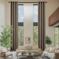 Linen Curtains 205 inch Length 2 Panels for High Ceiling Extra Long Thick Faux Linen Window Drapes Burlap Textured Curtains with Grommet for 2 Story High Living Room (52x205 Dark Coffee)