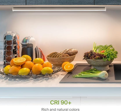 ASD 40 Inch LED Under Cabinet Lighting Plug in or Hardwired, High/Low/Off Switch, 20W 120V 3 CCT 2700K/3000K/4000K CRI90+, Triac Dimmable Linkable Under Counter Lights for Kitchen, ETL Listed, White