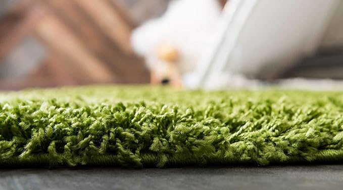 Unique Loom Solid Shag Collection Area Rug (9' x 12' Rectangle, Grass Green)