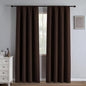 Blackout Curtains 84 Inch Length 2 Panels Set, Black Out Curtains for Bedroom 84 Inch Long, Rod Pocket Energy Saving Room Darkening Drapes for Living Room Window Chocolate(W52 x L84)