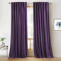 RYB HOME Purple Velvet Curtains 96 inches Length, Back Tab & Rod Pocket Soft Fabric Blackout Thermal Insulated Curtains & Drapes for Bedroom Dining Room, Purple, W 52 x L 96, 2 Panels Set