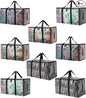 Heavy Duty 93L (24.5 Gallon) Stackable Storage Bins with Fully Openable Lids,Moving Bags Heavy Duty, Clear Plastic Totes for Moving Storage, Home Organization, Christmas Decorations 8 pack