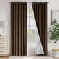 Lazzzy Dark Brown Velvet Blackout Curtains 90 Inches Long Thermal Insulated Blackout Curtain Drapes Luxury Back Tab Window Treatments for Bedroom Living Room 2 Panels, 52 x 90 Inch, Truffle