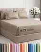 Extra Deep Full Sheet Set - 6 Piece Breathable and Cooling Sheets - Hotel Luxury Bed Sheets Set - Easy Fit - Soft, Wrinkle Free and Comfy Sheets Set - Heathered Beige Sheet Set with Extra Deep Pockets