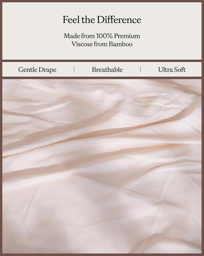 Cozy Earth Luxury Bed Sheet Set - 100% Viscose from Bamboo Fabric, Ultra-Soft & Breathable, Fits Regular & Deep Pocket Mattresses up to 20" - 4 Pieces Twin Sheet Set - Peony