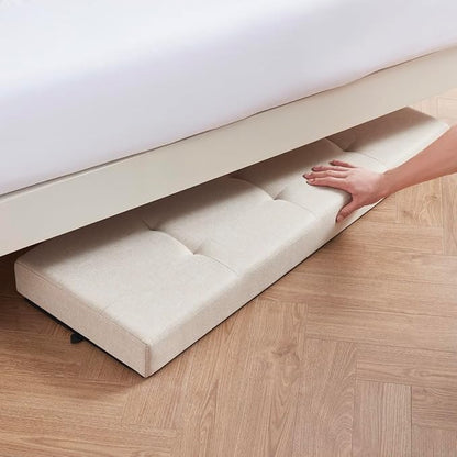 Ornavo Home 43 Inch Storage Ottoman, Large Storage Bench, Ottoman with Storage with Legs, Foot Rest Stool, Bedroom Bench - Beige