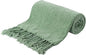 BATTILO HOME Sage Green Throw Blanket for Couch, Bed, Sofa - Soft Cozy Sage Chenille Throw with Fringe Tassels, Lightweight Green Knit Throw for Spring Home Decor, 50"x60"