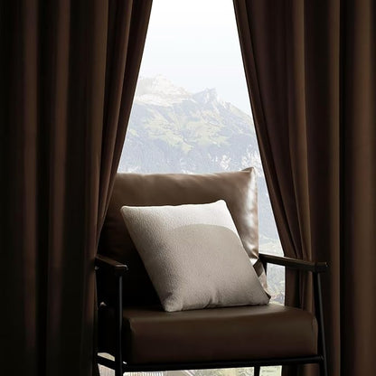 Joydeco Camel Brown Velvet Curtains 90 inch Length 2 Panels, Luxury Blackout Rod Pocket Thermal Insulated Window Curtains, Super Soft Room Darkening Drapes for Living Room Bedroom,W52 x L90 inches
