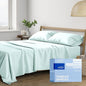 THREAD SPREAD 100% Cotton Queen Sheets Set - 400 Thread Count Queen Size Sheets (4 PC, Sea Foam), 16" Deep Pocket All Around Elastic, Soft, Cooling, Durable & Breathable Sateen Weave Bed Sheet Set