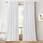 RYB HOME White Velvet Curtains 102 inches, Back Tab Soft Fabric Room Darkening Thermal Insulated Luxurious Home Decor Curtains for Living Room Bedroom, W 52" x L 102", 2 Panels Set