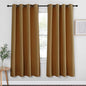 NICETOWN Blackout Curtain Drape 72 inch Long - Grommet Noise Reducing Thermal Insulated Modern Window Treatments for Bedroom Living Room (1 Panel, 52 x 72 Inch, Gold Brown)
