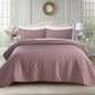 Oversized Queen Quilt Set 102"x106" – Soft Washed 3-Layer Lightweight Bedspread, Minimalist Nordic Design, All-Season Spring & Summer Quilt Set (1 Quilt + 2 Pillow Shams),Twilight Mauve Purple