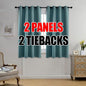 MIUCO Room Darkening Grommet Blackout Curtains for Bedroom 52 x 63 Inch Teal 2 Panels