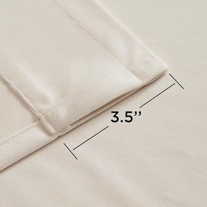 Joydeco Velvet Curtains White Blackout Curtains Thermal Insulated 90 inches Long Window Curtains Super Soft Room Darkening Drapes for Bedroom Living Room Elegant Rod Pocket 2 Panels Cream White