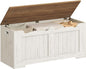 Hzuaneri 39.4" Storage Chest, Storage Bench Trunk with 2 Hinge, Wooden Box, Lift-Top Chest Organizer, Shoe Bench for Entryway, Bedroom, Living Room, White and Brown SB01014B