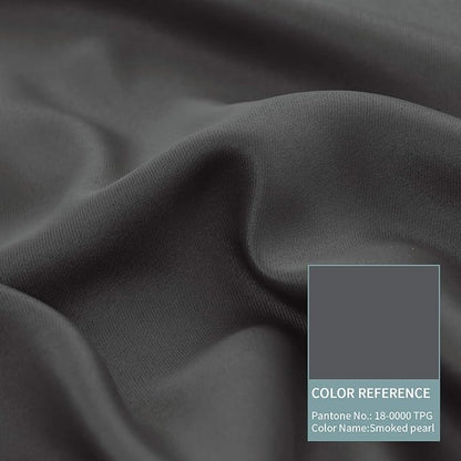 BGment Thermal Insulated 100% Blackout Curtains for Bedroom with Black Liner, Double Layer Full Room Darkening Noise Reducing Grommet Curtain (60 x 63 Inch, Dark Grey, 2 Panels)